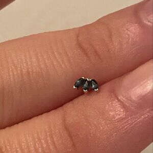 BVLA Tiny Triple Marquise Fan (Threadless, RG / London Blue Topaz)